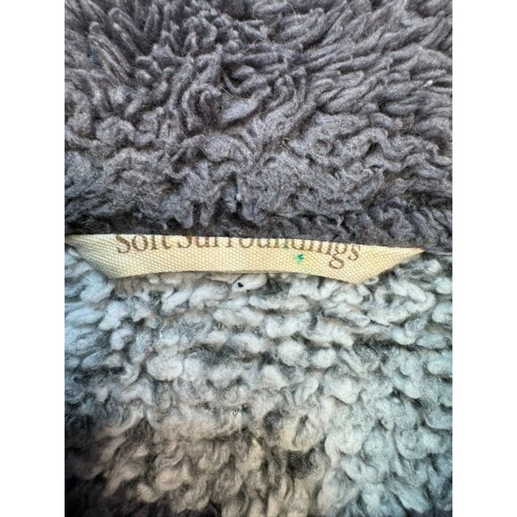 Soft Surroundings Womens Sherpa Pullover Jacket Medium Gray Pockets - Picture 2 of 12